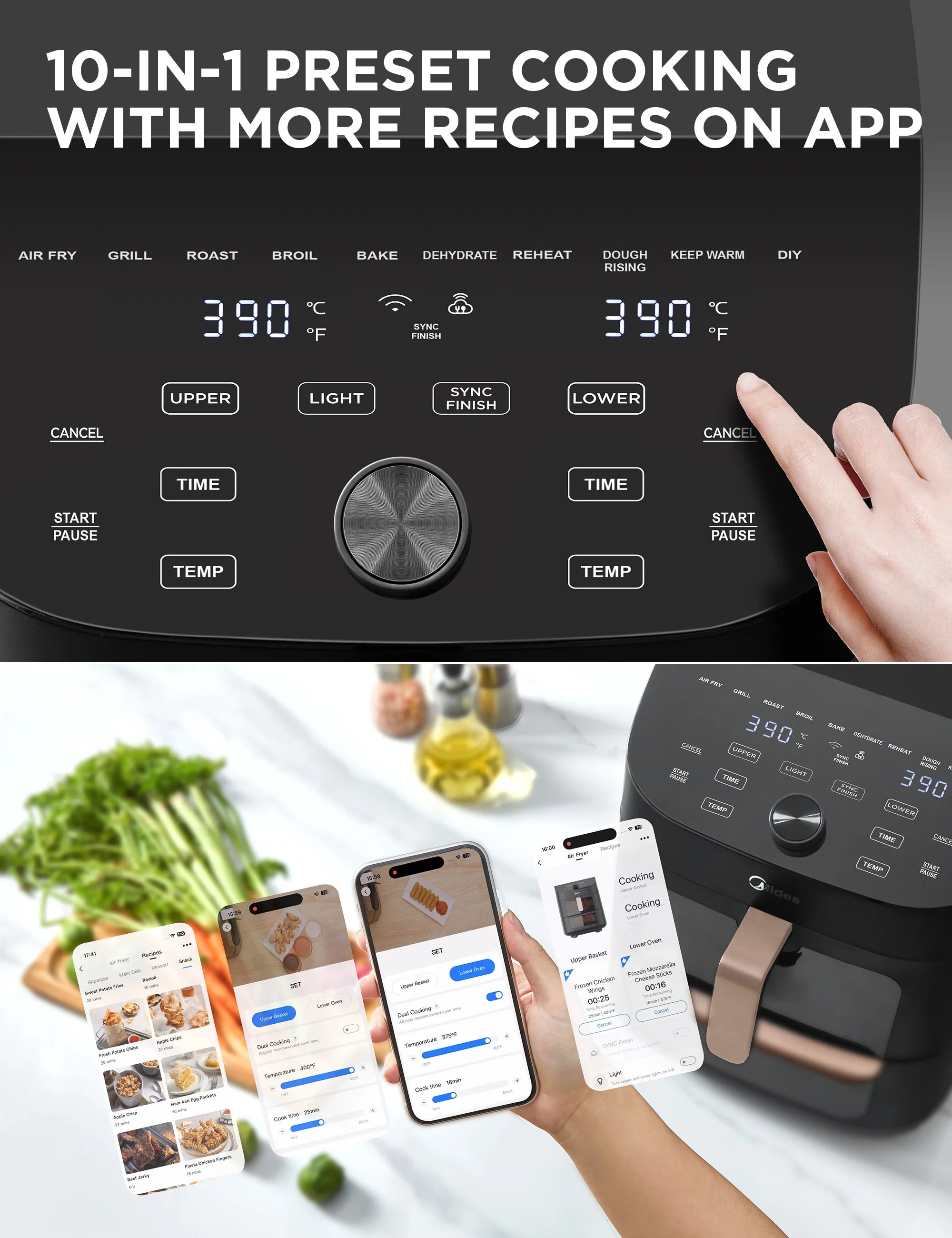 Midea Hot Air Fryer, Double Stack